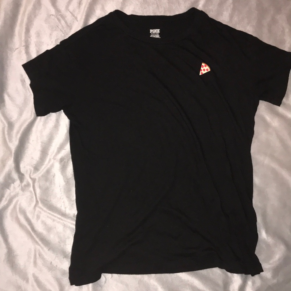 Pink black pizza shirt